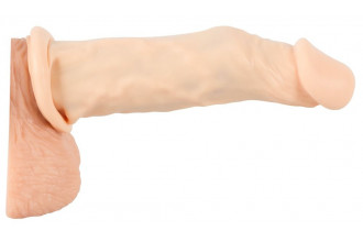 Телесная насадка-удлинитель Silicone Extension - 19 см.