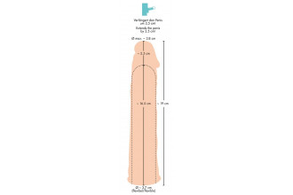 Телесная насадка-удлинитель Silicone Extension - 19 см.