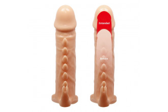 Телесная удлиняющая насадка Penis Sleeve Emmitt - 17 см.