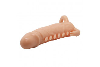 Телесная удлиняющая насадка Penis Sleeve Emmitt - 17 см.