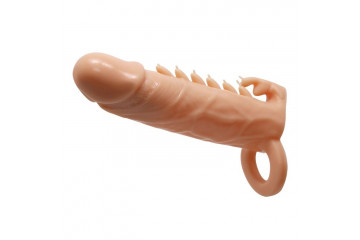 Телесная удлиняющая насадка Penis Sleeve Emmitt - 17 см.