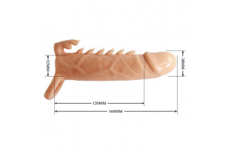 Телесная удлиняющая насадка Penis Sleeve Emmitt - 17 см.