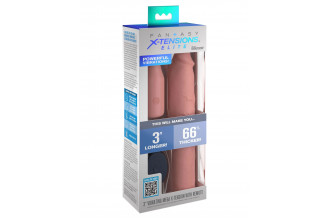 Телесная вибронасадка на член 3 Vibrating Mega X-tension with Remote - 22,9 см.
