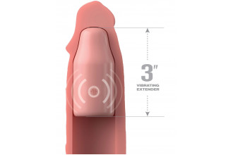 Телесная вибронасадка на член 3 Vibrating Mega X-tension with Remote - 22,9 см.