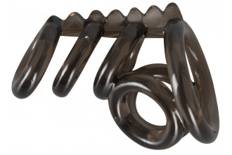 Дымчатая насадка на пенис и мошонку с гребнем Penis Hodenring