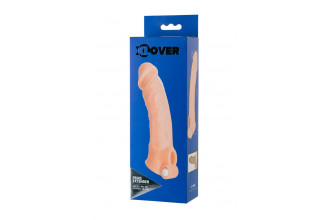 Удлиняющая насадка на пенис с вибрацией - 18,5 см.