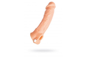 Удлиняющая насадка на пенис с вибрацией - 18,5 см.