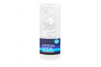 Закрытая рельефная насадка Crystal sleeve snakes в виде змеи с усиками - 14 см.