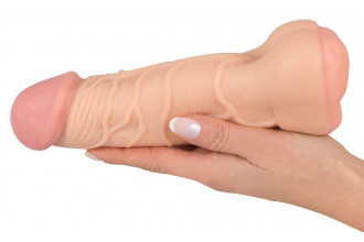 Телесная насадка-мастурбатор 2-in-1 Extension Masturbator - 21 см.