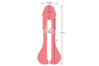 Телесная насадка-мастурбатор 2-in-1 Extension Masturbator - 21 см.