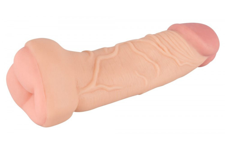 Телесная насадка-мастурбатор 2-in-1 Extension Masturbator - 21 см.