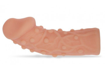 Насадка фаллического вида с венками и шишечками Extreme Sleeve 006 M-size - 14,7 см.