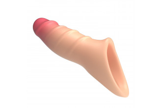 Телесная удлиняющая насадка на пенис Darnel