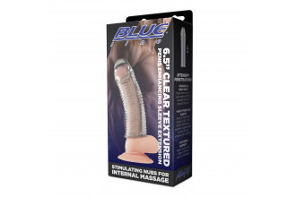 Текстурированная насадка на пенис Clear Textured Penis Enhancing Sleeve Extension - 16,5 см.
