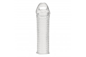 Текстурированная насадка на пенис Clear Textured Penis Enhancing Sleeve Extension - 16,5 см.
