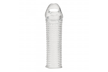 Текстурированная насадка на пенис Clear Textured Penis Enhancing Sleeve Extension - 16,5 см.