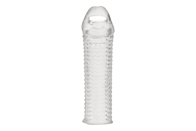 Текстурированная насадка на пенис Clear Textured Penis Enhancing Sleeve Extension - 16,5 см.