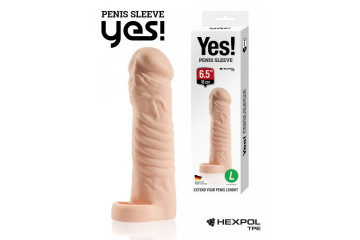 Телесная насадка-удлинитель со вставкой L-размера - 16 см.