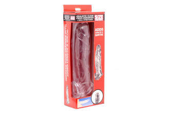 Прозрачная насадка для увеличения члена Realistic Clear Penis Enhancer and Ball Stretcher - 20,3 см.