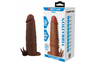 Коричневая насадка на пенис Quillon - 20 см.