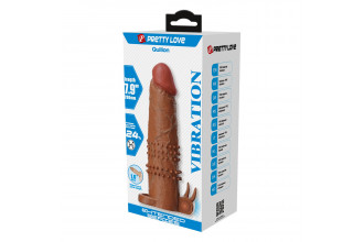 Коричневая насадка на пенис Quillon - 20 см.