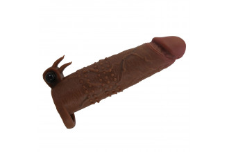 Коричневая насадка на пенис Quillon - 20 см.