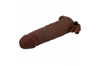 Коричневая насадка на пенис Quillon - 20 см.