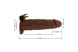 Коричневая насадка на пенис Quillon - 20 см.