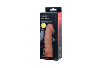Телесная насадка на фаллос с отверстием для мошонки Cock Sleeve 001 Size L - 17,6 см.
