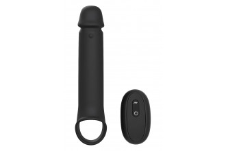 Черная насадка-удлинитель с вибрацией Vibrating Extender With Remote