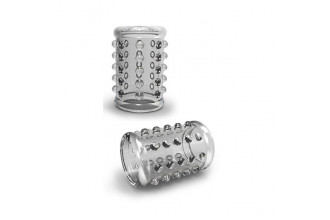 Прозрачная насадка на пенис с шишечками STAY HARD COCK SLEEVE 02 CLEAR