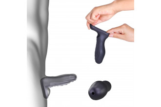 Сливовая силиконовая насадка на пенис с подхватом Manwan Ryzer