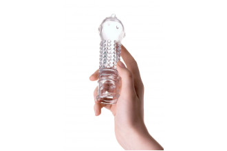 Прозрачная закрытая насадка на пенис TOYFA A-Toys - 14,7 см.
