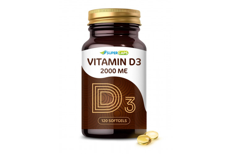 Пищевая добавка SuperCaps VITAMIN D3 2000 ME - 120 капсул