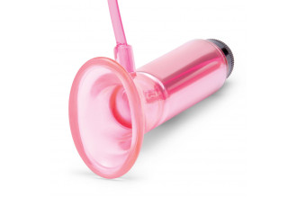 Розовый вакуумный стимулятор для клитора с вибрацией Vibrating Clitoral Pump with Quick Release