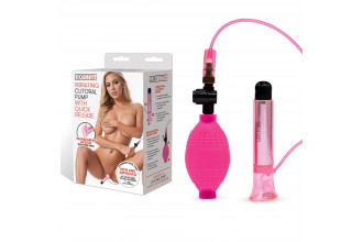 Розовый вакуумный стимулятор для клитора с вибрацией Vibrating Clitoral Pump with Quick Release