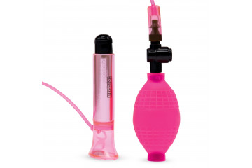 Розовый вакуумный стимулятор для клитора с вибрацией Vibrating Clitoral Pump with Quick Release