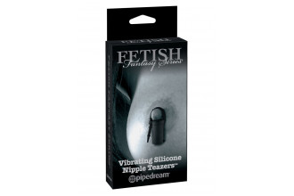 Чёрные виброзажимы на соски SILICONE NIPPLE TEAZERS