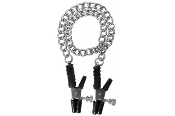 Зажимы на соски Block Busters Nipple Clamps с цепью