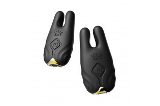 Черные виброзажимы на соски Nave