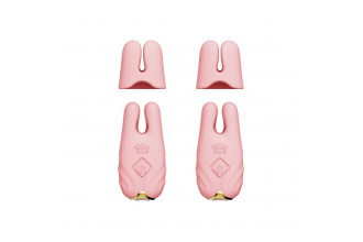 Розовые виброзажимы на соски Nave