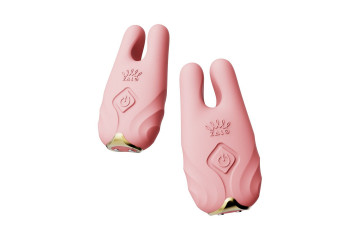 Розовые виброзажимы на соски Nave