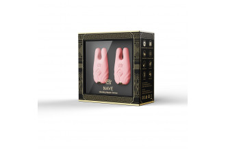 Розовые виброзажимы на соски Nave