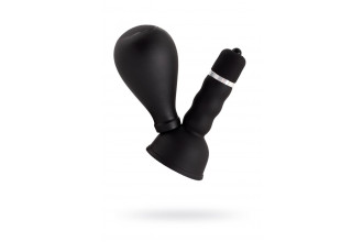 Черный вибратор с грушей на сосок