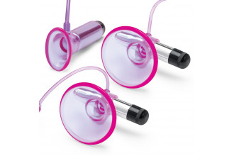 Фиолетовая вибропомпа для клитора и сосков Vibrating Nipple Suckers with Clitoral Pump and Quick Release