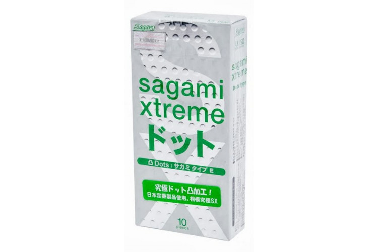 Презервативы Sagami Xtreme Type-E с точками - 10 шт.