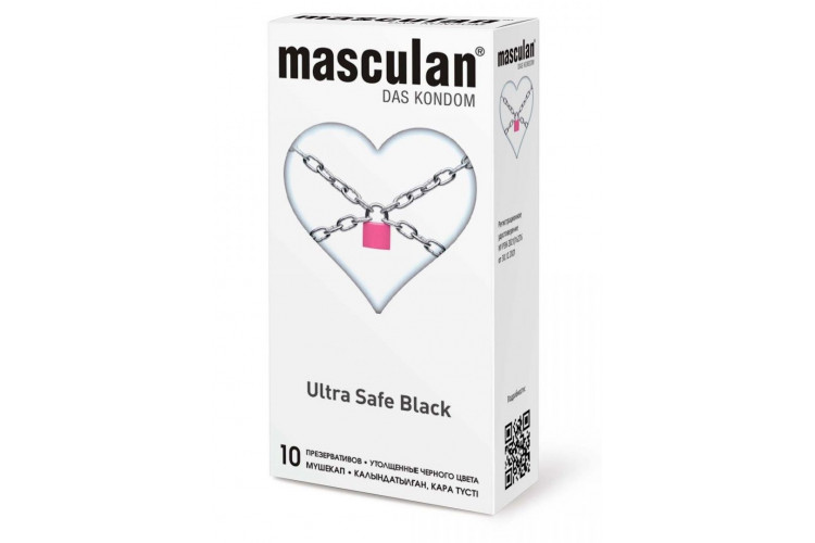 Ультрапрочные презервативы Masculan Ultra Safe Black - 10 шт.