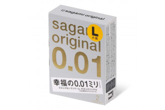 Презервативы Sagami Original 0.01 L-size увеличенного размера - 2 шт.