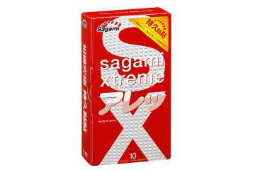 Утолщенные презервативы Sagami Xtreme Feel Long с точками - 10 шт.