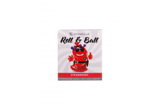 Стимулирующий презерватив-насадка Roll & Ball Strawberry